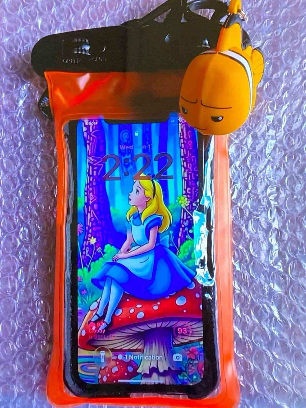 Neon Orange Waterproof Phone Pouch Disney *** Nemo Charm ^^^